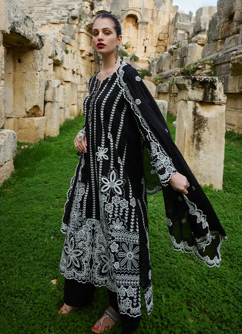 RARE-3PC LAWN EMBROIDERED SHIRT WITH CHIFFON EMBROIDERED DUPATTA AND TROUSER-3759
