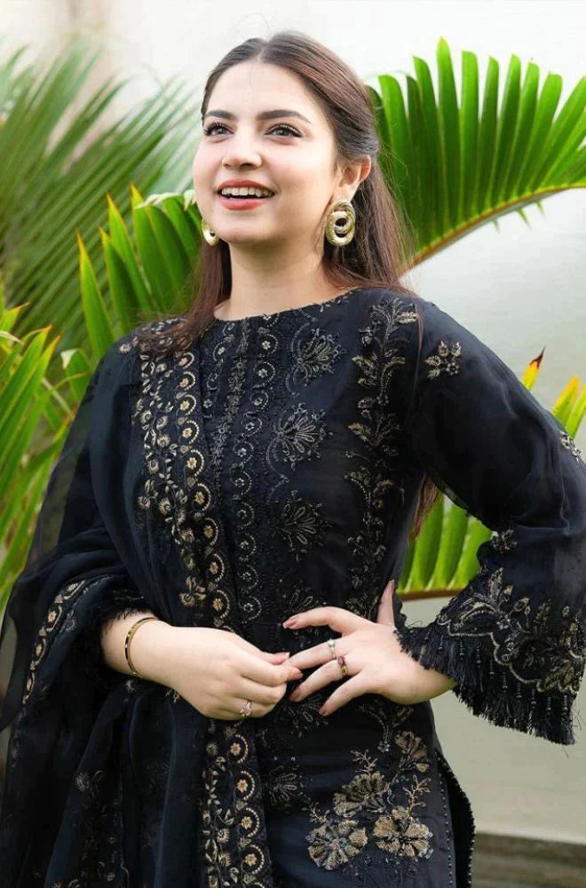 RARE-3PC-LAWN EMBROIDERED WITH MONARK EMBROIDERED DUPATTA & TROUSER-3601