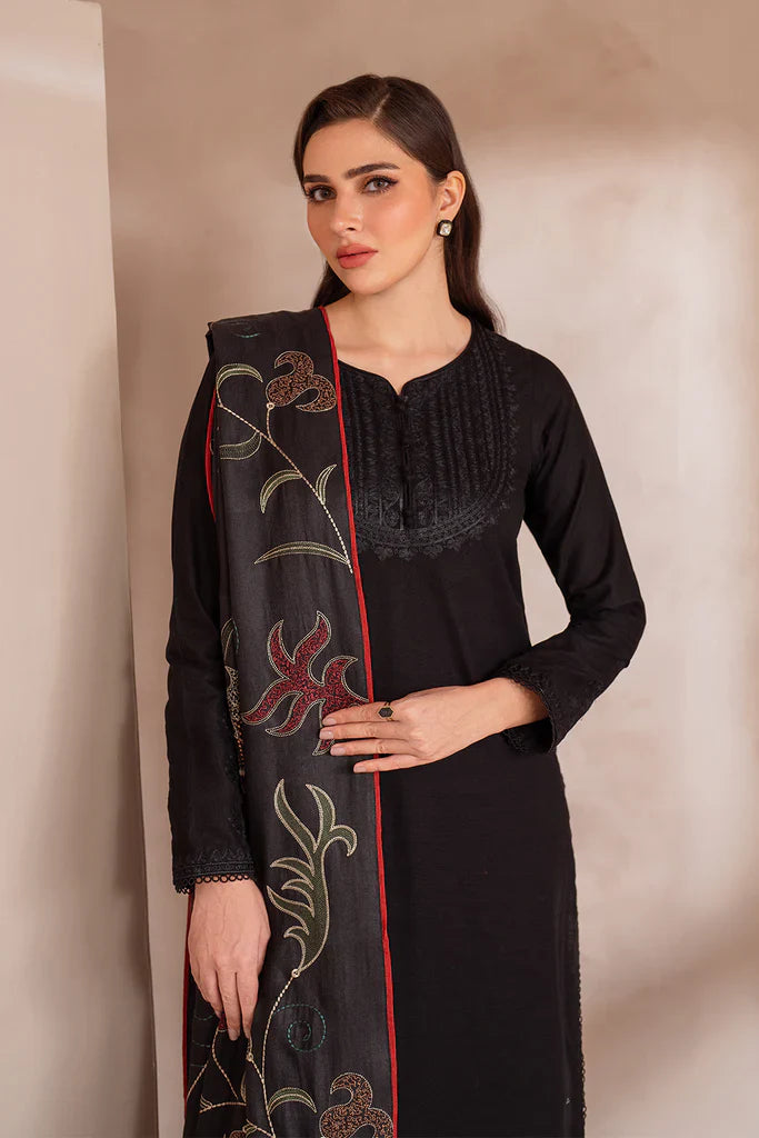 RARE-3PC LAWN EMBROIDERED SHIRT WITH LAWN EMBROIDERED DUPATAT & TROUSER-3618