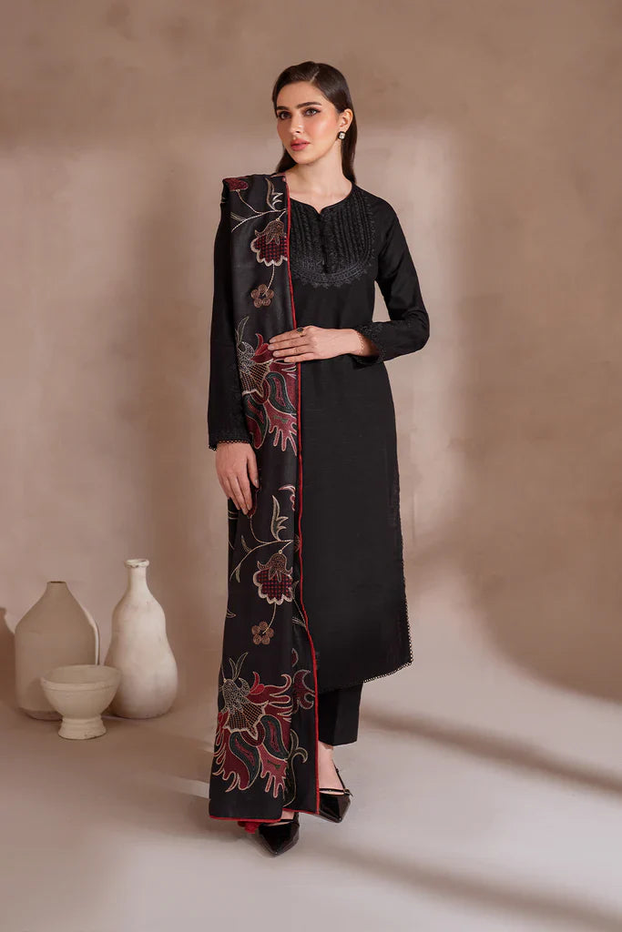 RARE-3PC LAWN EMBROIDERED SHIRT WITH LAWN EMBROIDERED DUPATAT & TROUSER-3618