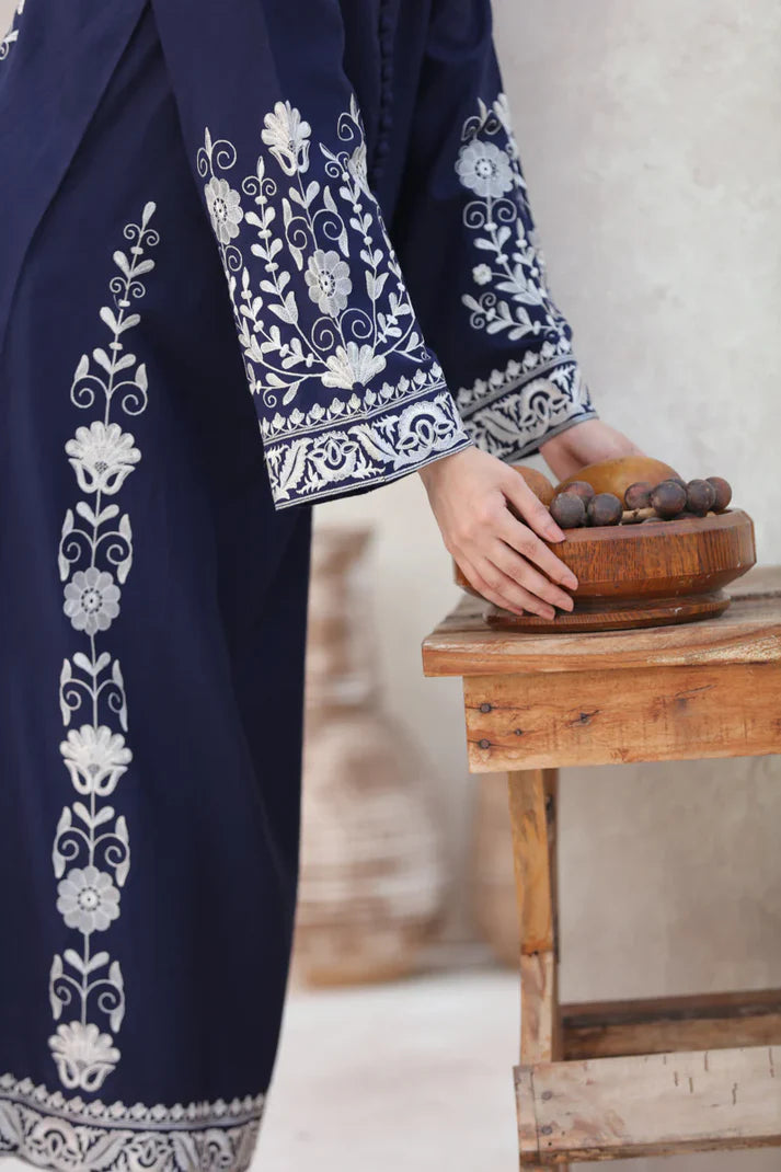 RARE-2PC DHANAK EBROIDERED SHIRT WITH DHANAK EMBROIDERED SLEEVES-3390