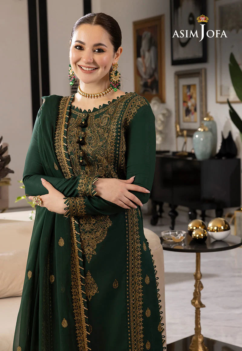 RARE-3PC LAWN EMBROIDRED SHIRT WITH CHIFFON EMBROIDRED DUPATTA AND TROUSER-3609