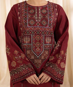 RARE-3PC LAWN EMBROIDERED SHIRT WITH MONARK PRINTED DUPATTA AND TROUSER-3746