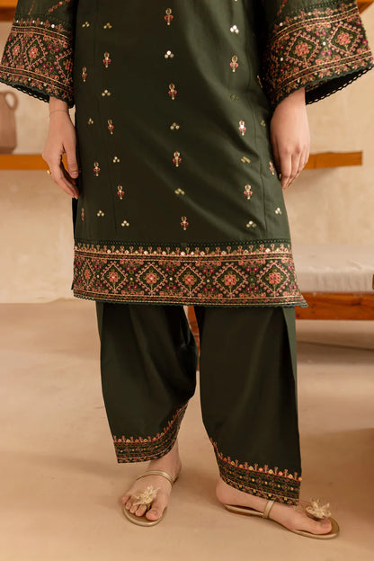 RARE-2PC LAWN EMBROIDERED SHIRT WITH LAWN EMBROIDERED TROUSER-3479