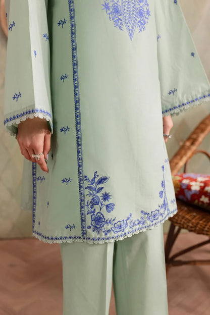 RARE-2PC DHANAK EMBROIDRED SHIRT WITH AND TROUSER-3282