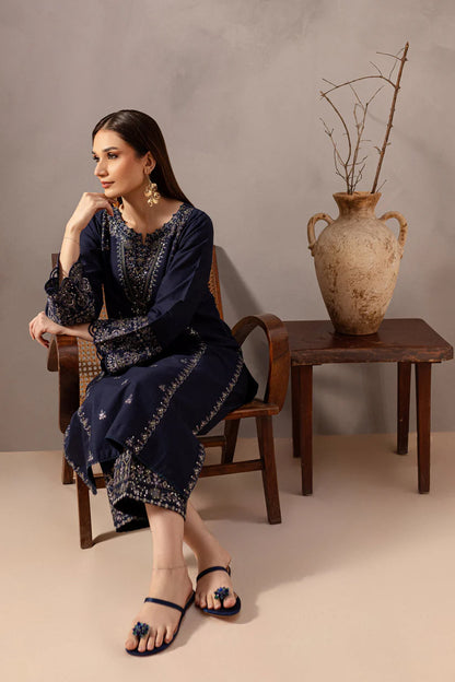 RARE-2PC SEQUIN LAWN EMBROIDERED SHIRT WITH SEQUIN LAWN EMBROIDERED TROUSER-3475