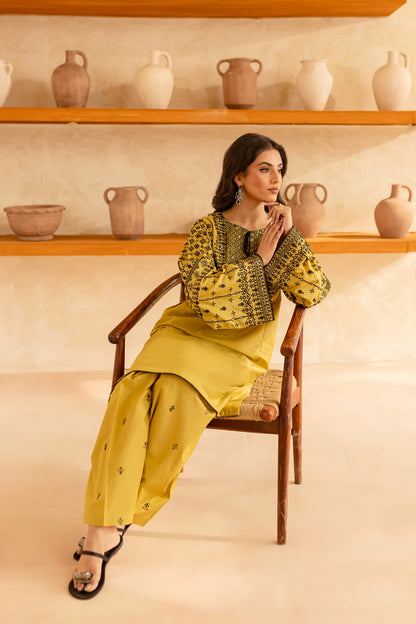 RARE-2PC SEQUIN LAWN EMBROIDERED SHIRT WITH SEQUIN LAWN EMBROIDERED TROUSER-3480