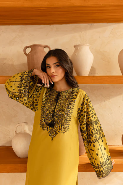 RARE-2PC SEQUIN LAWN EMBROIDERED SHIRT WITH SEQUIN LAWN EMBROIDERED TROUSER-3480