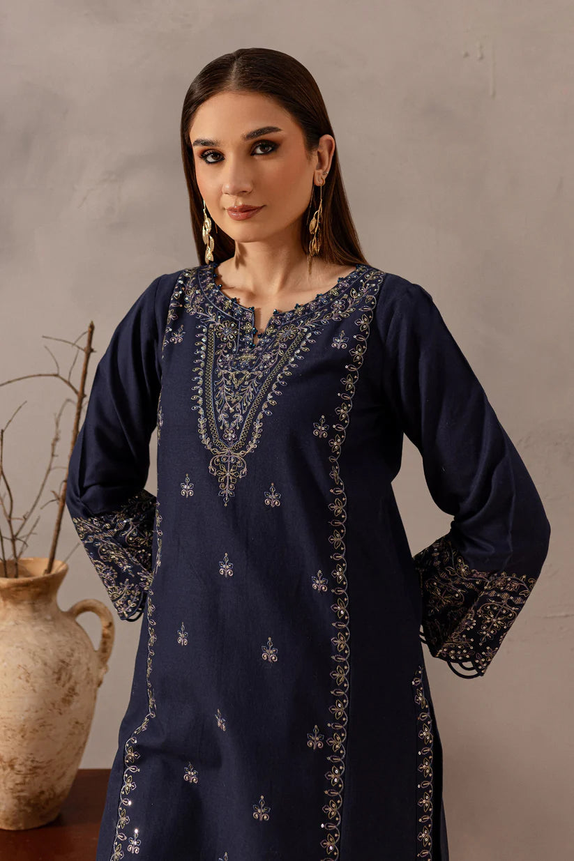 RARE-2PC SEQUIN LAWN EMBROIDERED SHIRT WITH SEQUIN LAWN EMBROIDERED TROUSER-3475
