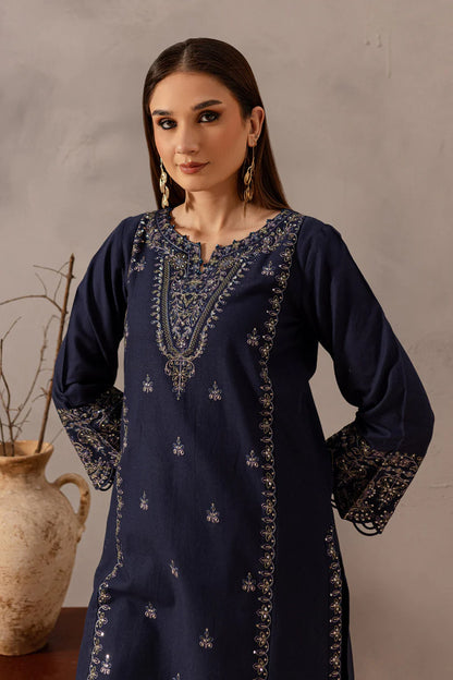 RARE-2PC SEQUIN LAWN EMBROIDERED SHIRT WITH SEQUIN LAWN EMBROIDERED TROUSER-3475
