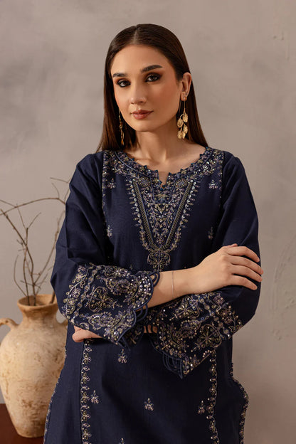 RARE-2PC SEQUIN LAWN EMBROIDERED SHIRT WITH SEQUIN LAWN EMBROIDERED TROUSER-3475