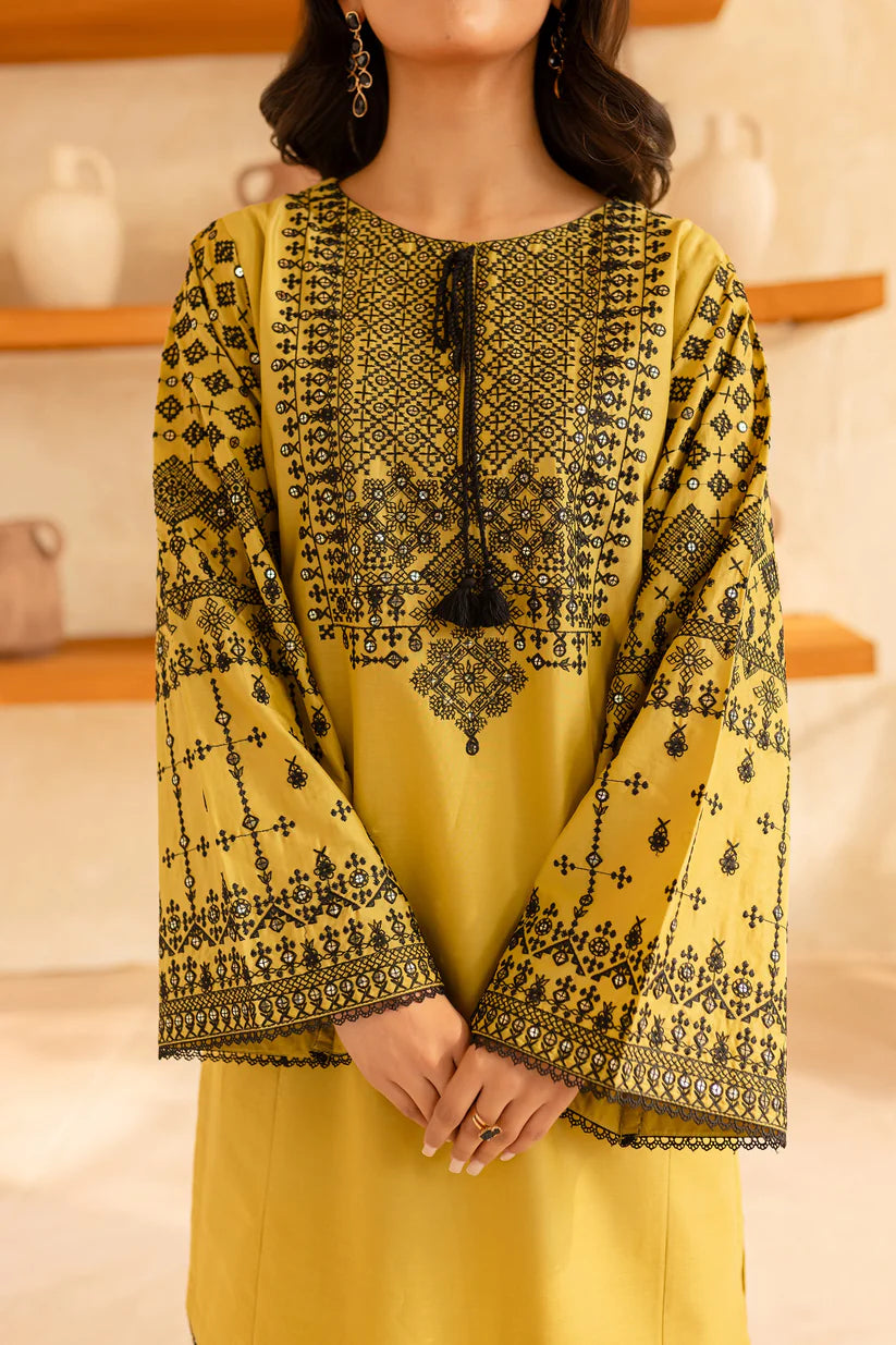 RARE-2PC SEQUIN LAWN EMBROIDERED SHIRT WITH SEQUIN LAWN EMBROIDERED TROUSER-3480