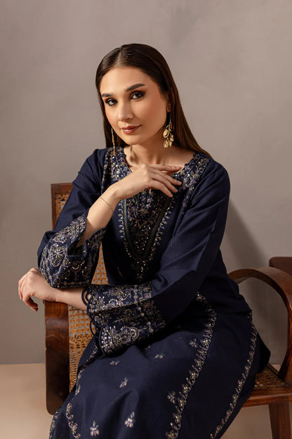 RARE-2PC SEQUIN LAWN EMBROIDERED SHIRT WITH SEQUIN LAWN EMBROIDERED TROUSER-3475