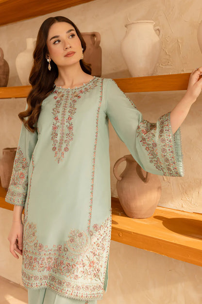 RARE-2PC SEQUIN LAWN EMBROIDERED SHIRT WITH SEQUIN LAWN EMBROIDERED TROUSER-3478
