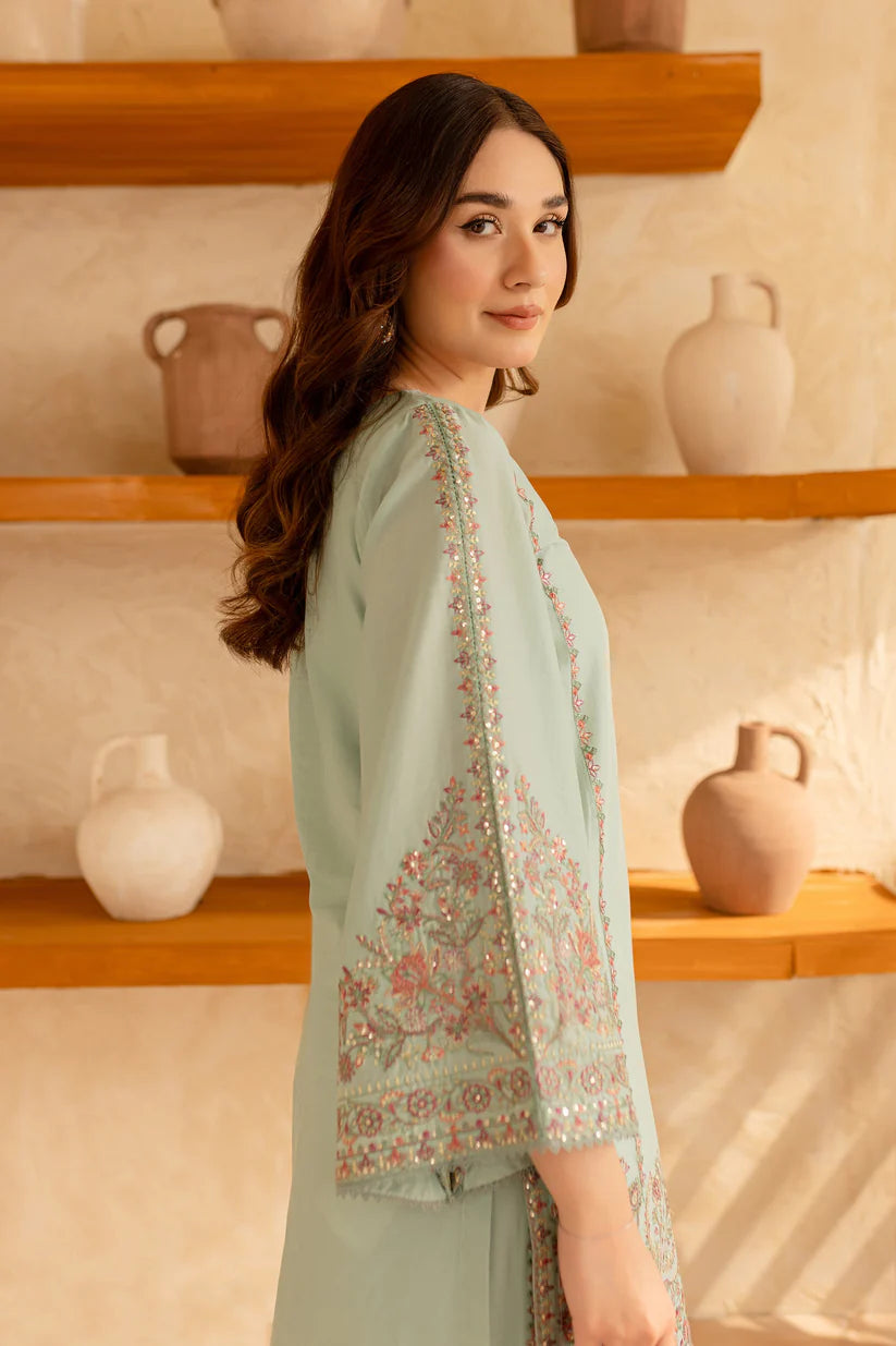 RARE-2PC SEQUIN LAWN EMBROIDERED SHIRT WITH SEQUIN LAWN EMBROIDERED TROUSER-3478
