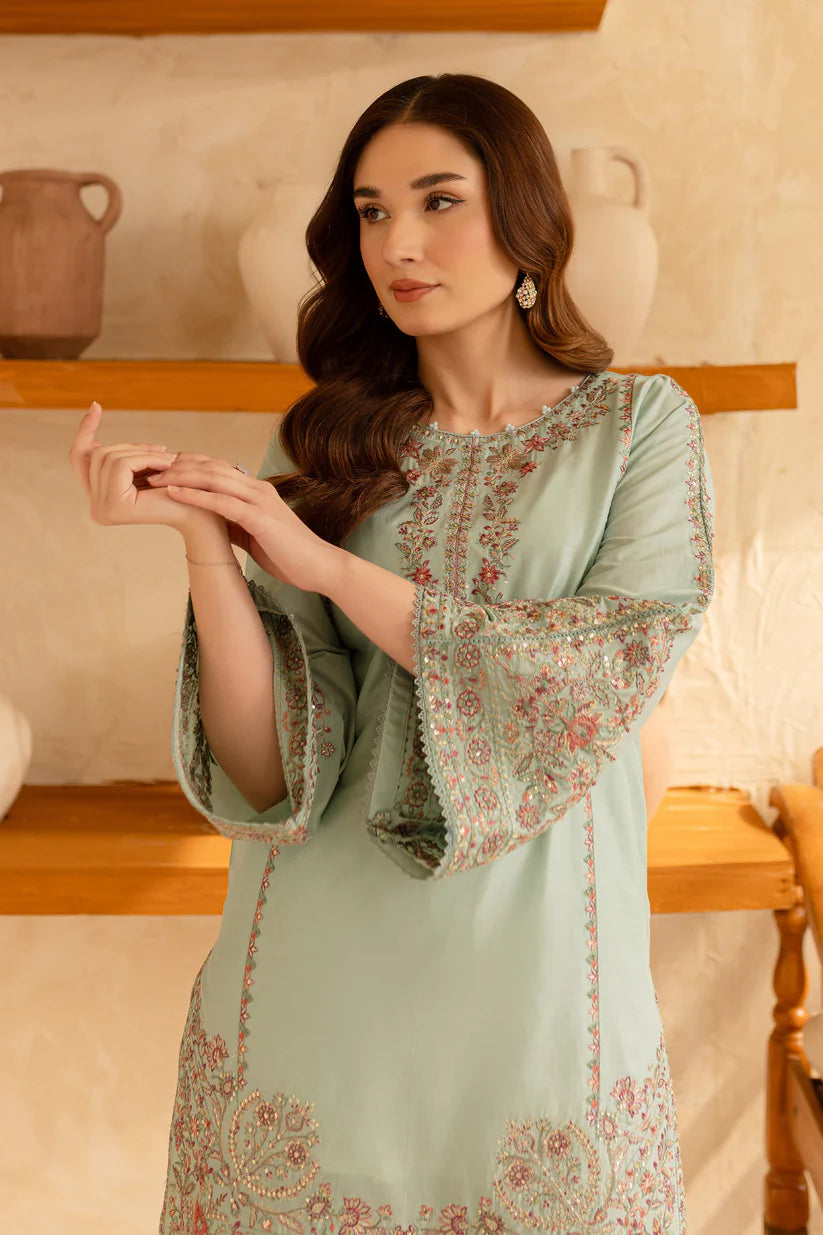 RARE-2PC SEQUIN LAWN EMBROIDERED SHIRT WITH SEQUIN LAWN EMBROIDERED TROUSER-3478