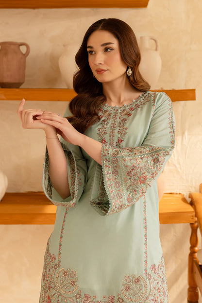 RARE-2PC SEQUIN LAWN EMBROIDERED SHIRT WITH SEQUIN LAWN EMBROIDERED TROUSER-3478
