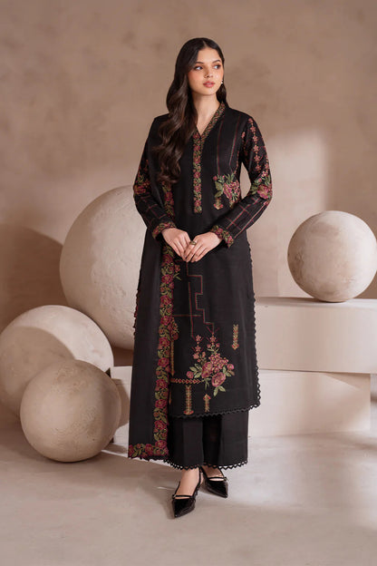 RARE-3PC LAWN EMBROIDERED SHIRT WITH CHIFFON EMBROIDERED DUPATTA & TROUSER-3604