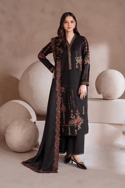 RARE-3PC LAWN EMBROIDERED SHIRT WITH CHIFFON EMBROIDERED DUPATTA & TROUSER-3604