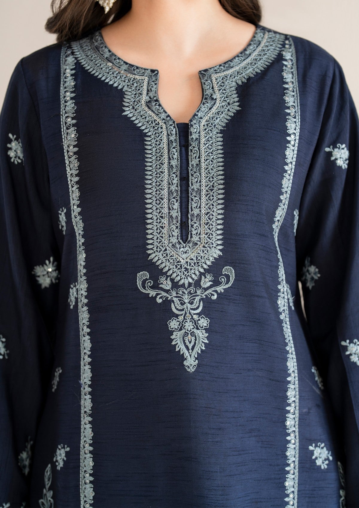 RARE-3PC LAWN EMBROIDERED SHIRT WITH LAWN EMBROIDERED DUPATTA AND LAWN TROUSER-3564