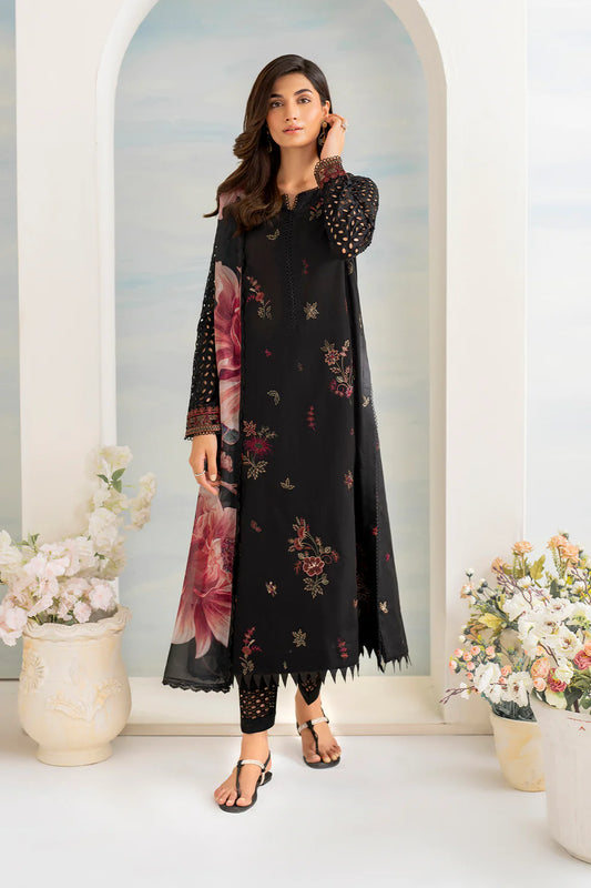 IZNIK- 3PC LAWN EMBROIDERED SHIRT WITH MONARK PRINT DUPATTA AND EMB TROUSER-3502