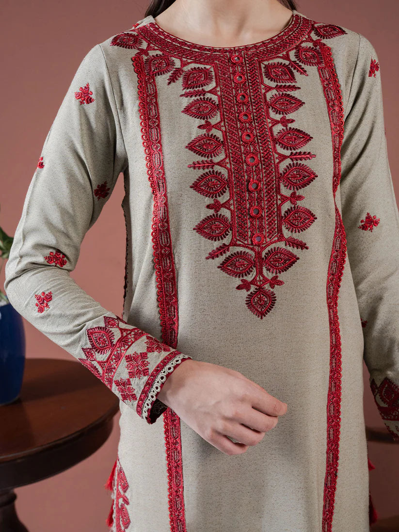 RARE-Lawn 3pc Embroidered Shirt With Lawn Embroidered Dupatta & Embroidered Trouser-3563