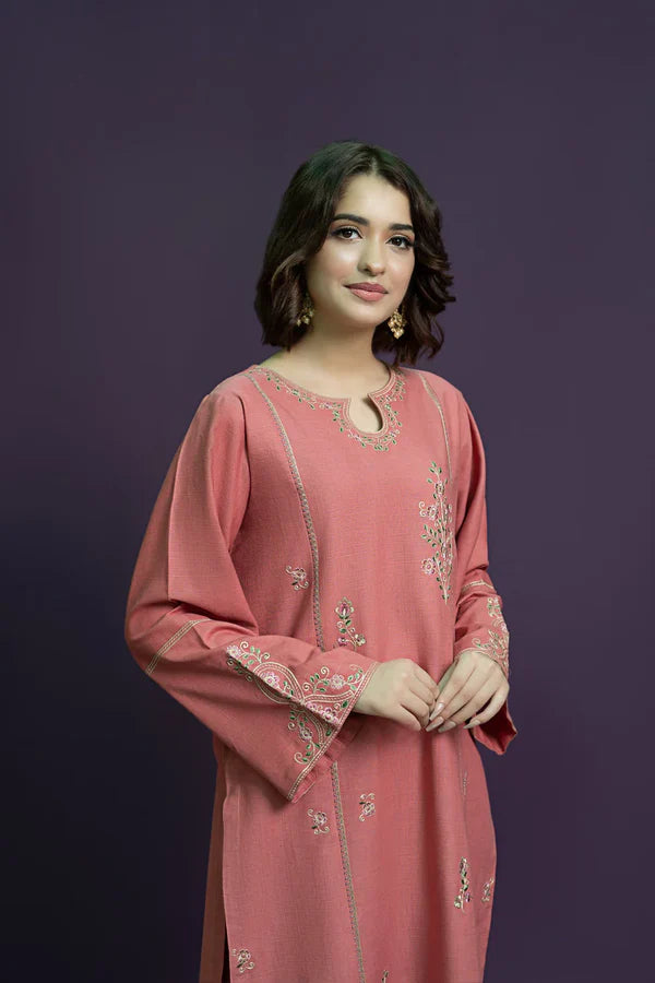 RARE-2PC LAWN EMBROIDRED SHIRT WITH LAWN EMBROIDRED TROUSER-3618