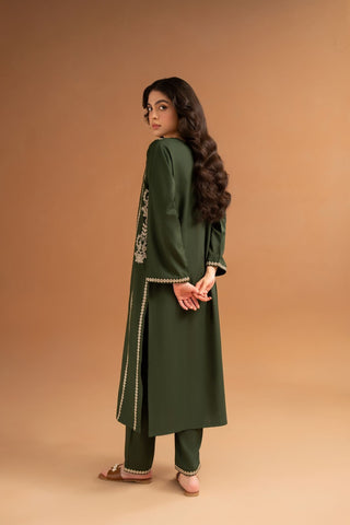 RARE-2PC LAWN EMBROIDRED SHIRT WITH LAWN EMBROIDRED TROUSR-3463