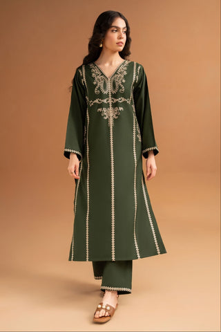 RARE-2PC LAWN EMBROIDRED SHIRT WITH LAWN EMBROIDRED TROUSR-3463