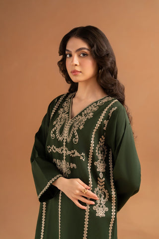 RARE-2PC LAWN EMBROIDRED SHIRT WITH LAWN EMBROIDRED TROUSR-3463