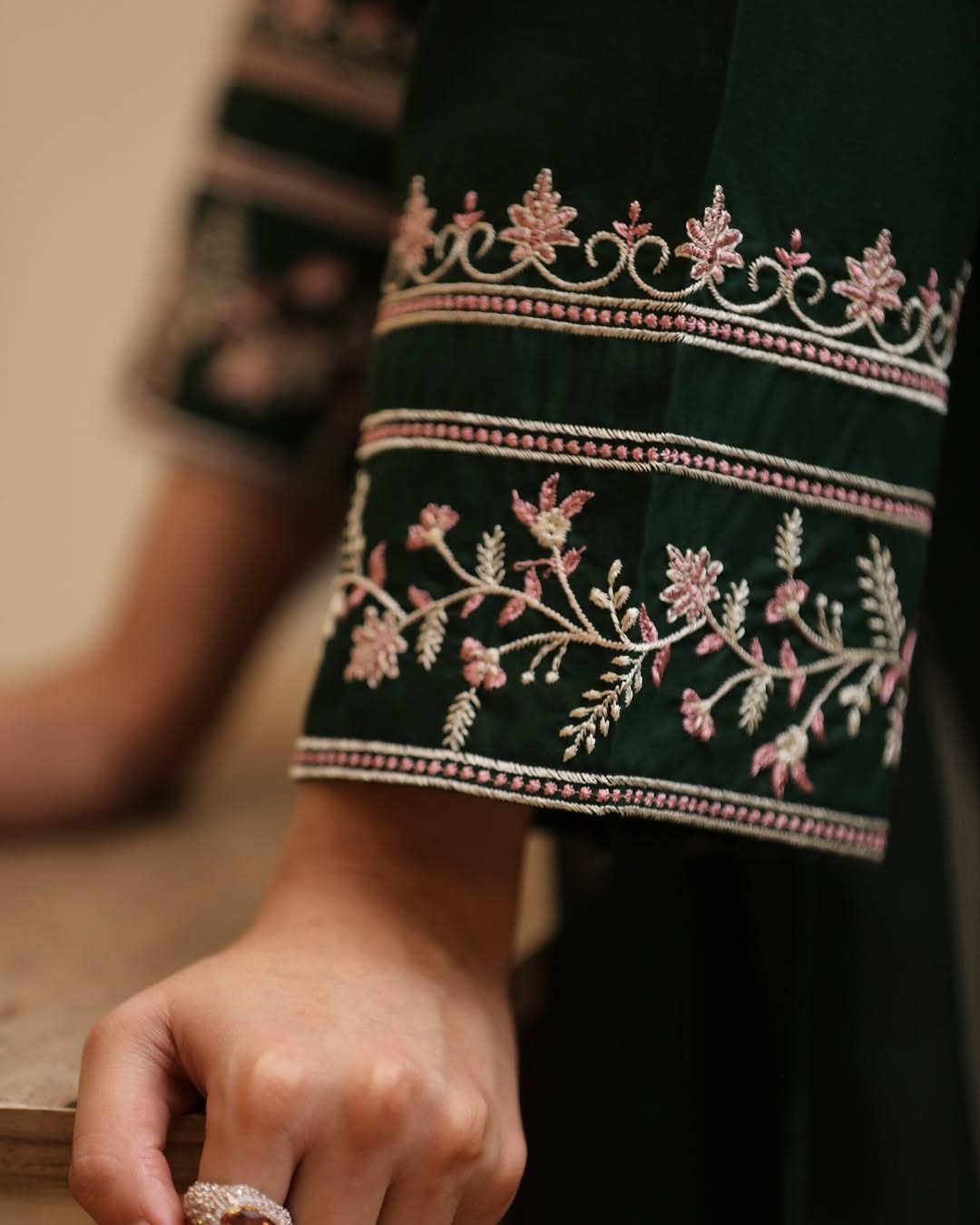 RARE-3PC LAWN EMBROIDERED SHIRT WITH BAMBER CHIFFON DUPATTA AND TROUSER-3635