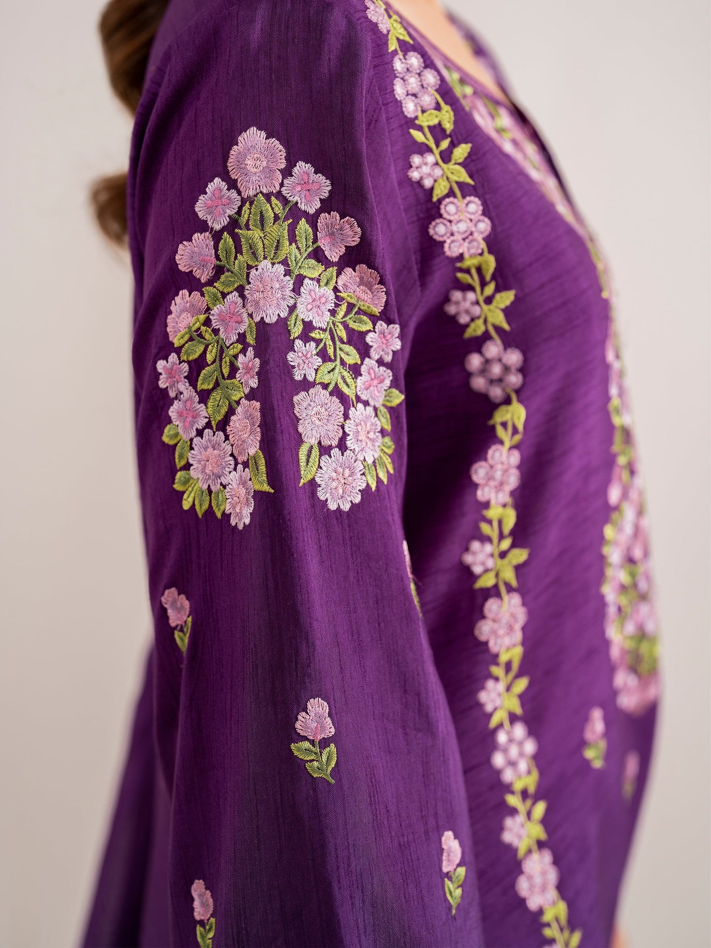 RARE-3PC LAWN EMBROIDERED SHIRT WITH CHIFFON EMBROIDERED DUPATTA AND TROUSER-3613