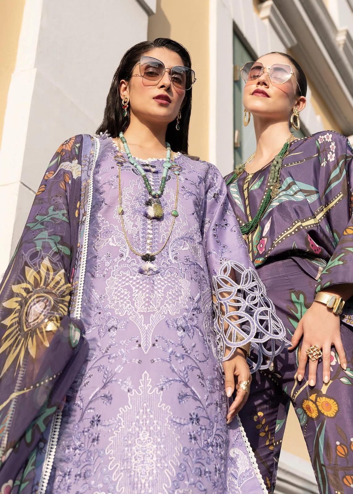 RARE-3PC LAWN EMBROIDERED SHIRT WITH MONARK PRINTED DUPATTA & TROUSER-3551
