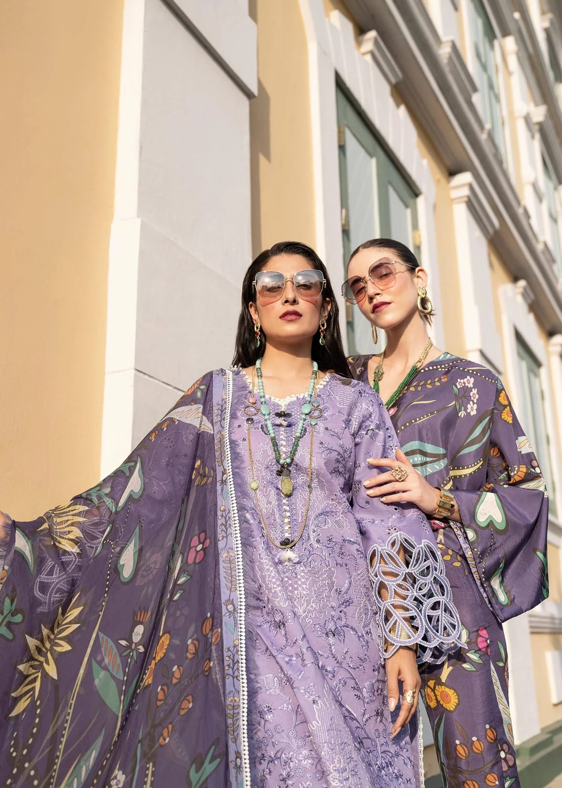 RARE-3PC LAWN EMBROIDERED SHIRT WITH MONARK PRINTED DUPATTA & TROUSER-3551
