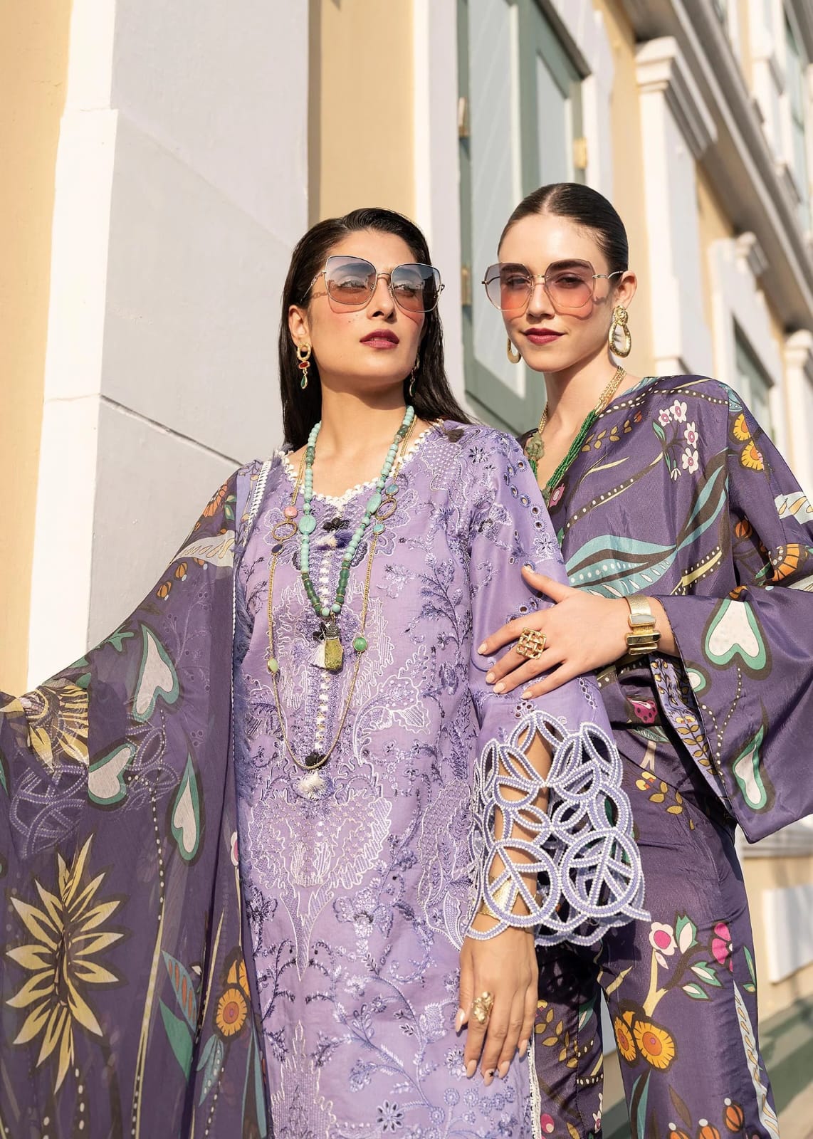 RARE-3PC LAWN EMBROIDERED SHIRT WITH MONARK PRINTED DUPATTA & TROUSER-3551