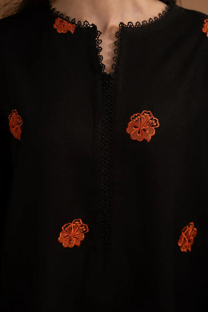 RARE- 3PC DHANAK EMBROIDERED SHIRT DHANAK EMBROIDERED SHAWL & TROUSER-3377