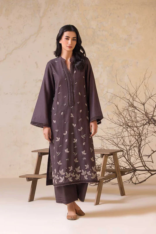 RARE-2PC LAWN EMBROIDERED SHIRT WITH LAWN EMBROIDERED SLEEVES-3474