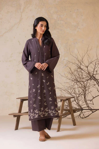 RARE-2PC LAWN EMBROIDERED SHIRT WITH LAWN EMBROIDERED SLEEVES-3474