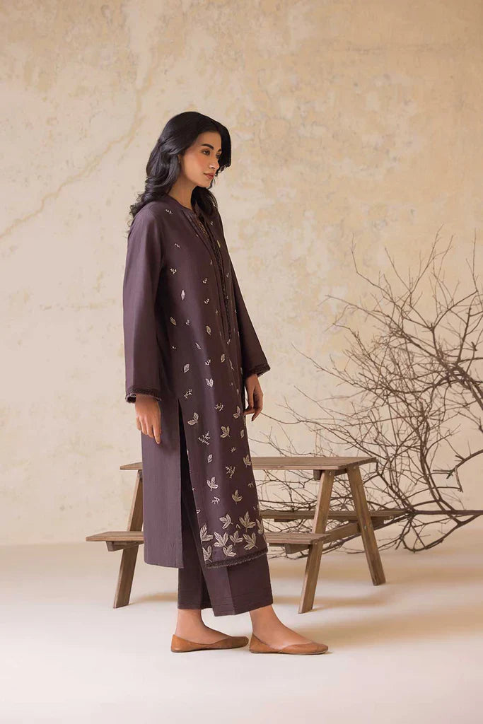 RARE-2PC LAWN EMBROIDERED SHIRT WITH LAWN EMBROIDERED SLEEVES-3474