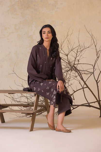 RARE-2PC LAWN EMBROIDERED SHIRT WITH LAWN EMBROIDERED SLEEVES-3474