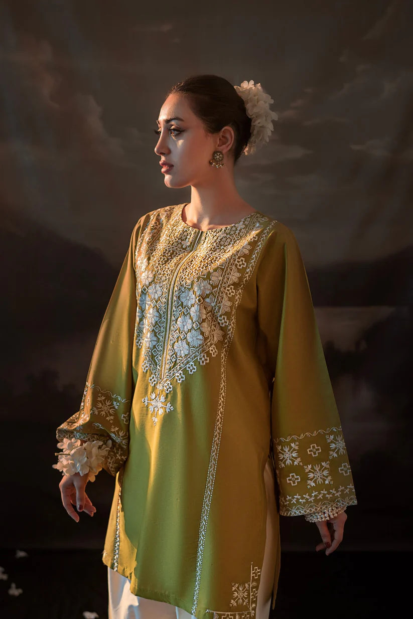 RARE-2PC SEQUIN LAWN EMBROIDERED SHIRT WITH SEQUIN LAWN EMBROIDERED TROUSER-3481