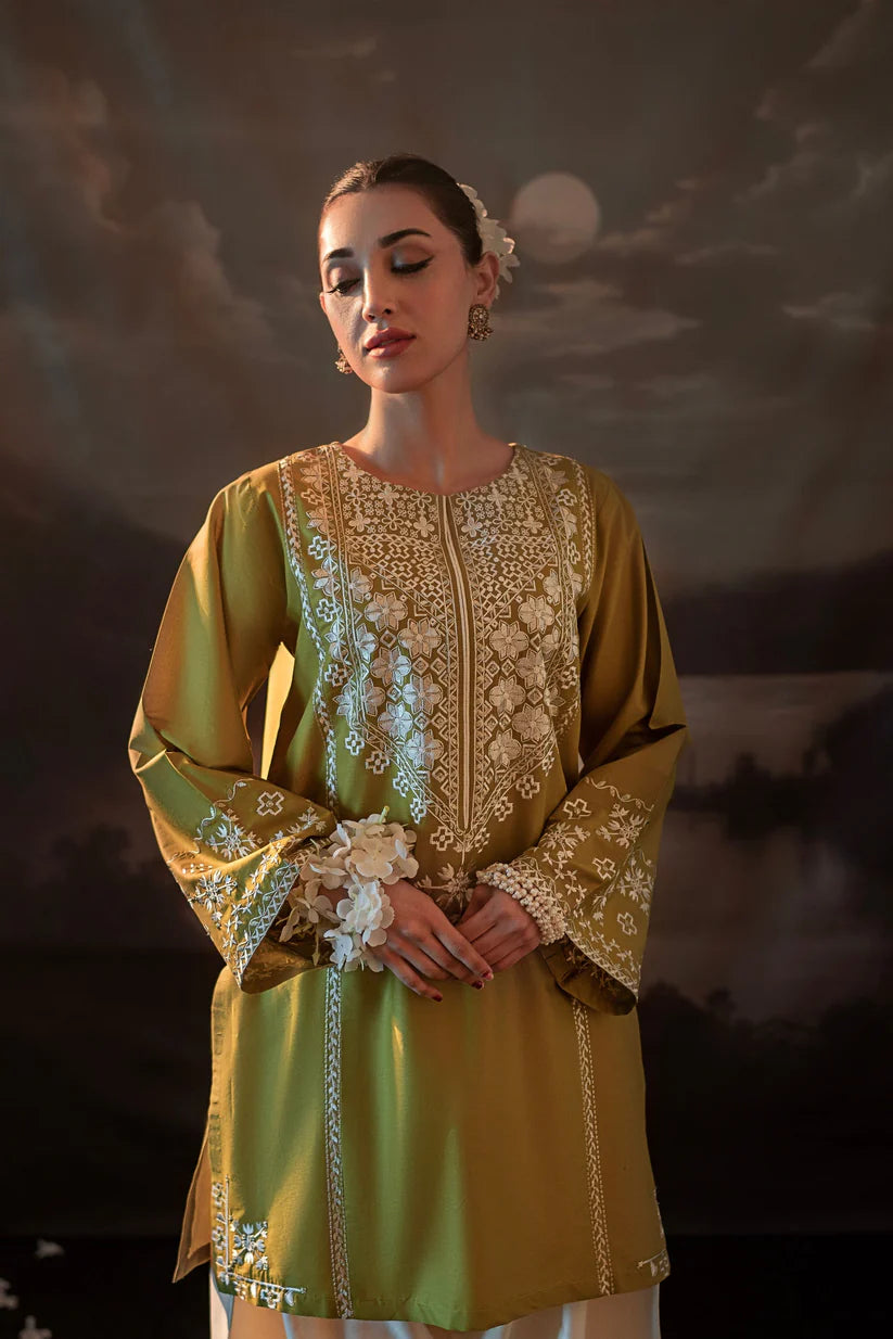 RARE-2PC SEQUIN LAWN EMBROIDERED SHIRT WITH SEQUIN LAWN EMBROIDERED TROUSER-3481