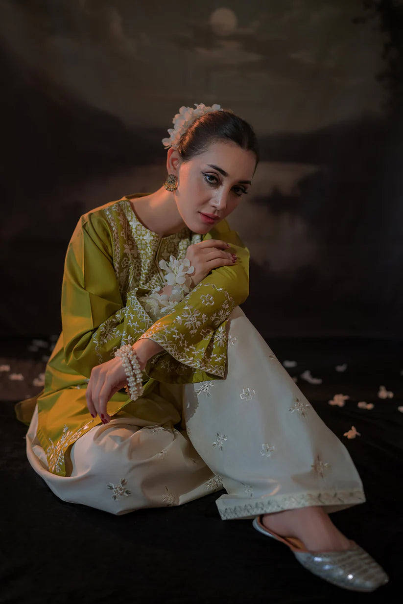 RARE-2PC SEQUIN LAWN EMBROIDERED SHIRT WITH SEQUIN LAWN EMBROIDERED TROUSER-3481