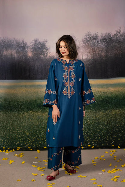 RARE-2PC LAWN EMBROIDRED SHIRT WITH LAWN EMBROIDRED TROUSER-3483