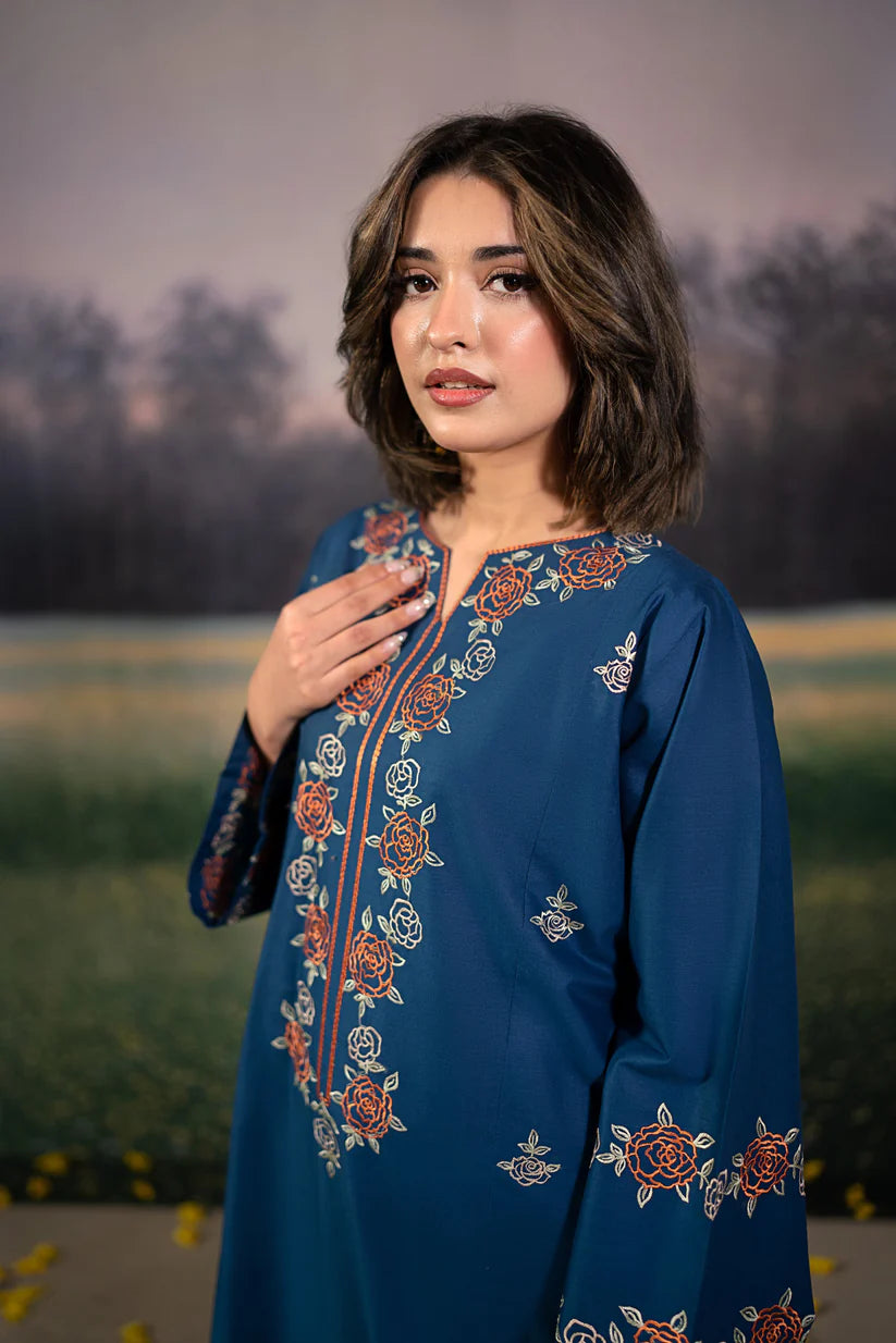RARE-2PC LAWN EMBROIDRED SHIRT WITH LAWN EMBROIDRED TROUSER-3483