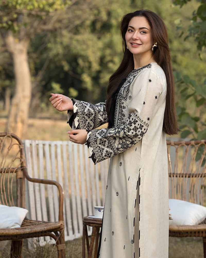 RARE-3PC LAWN EMBROIDERED SHIRT WITH CHIFFON EMBROIDERED DUPATTA AND TROUSER-3757