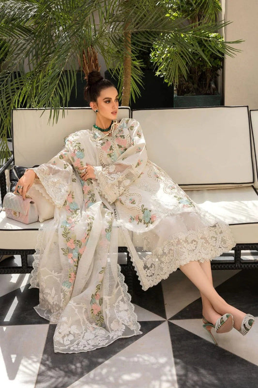 RARE- 3PC LAWN EMBROIDERED WITH CHIFFON EMBROIDERED DUPATTA - ADR-3586