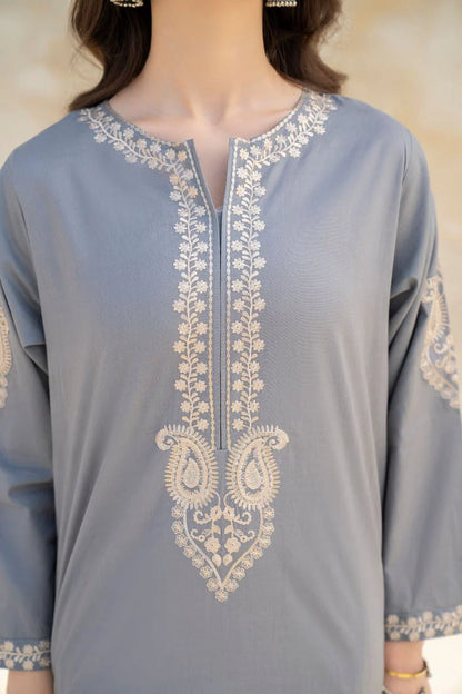 RARE- 2PC DHANAK EMBROIDERED SHIRT AND TROUSER- 3235