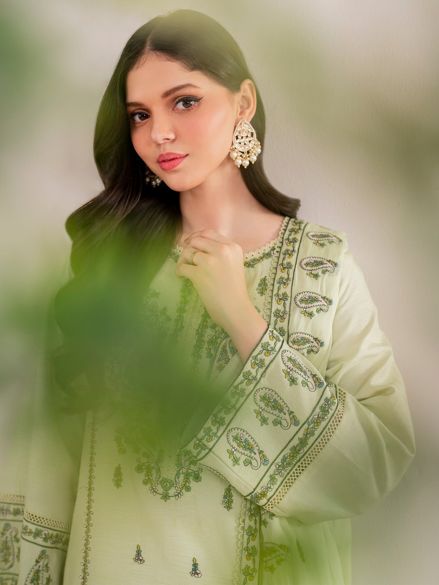 RARE-3PC LAWN EMBROIDERED SHIRT WITH LAWN EMBROIDERED DUPATTA AND LAWN TROUSER-3565