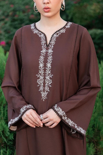 RARE-2PC DHANAK EMBROIDERED SHIRT WITH DHANAK EMBROIDERED TROUSER-3416